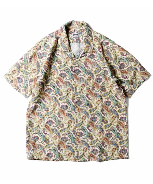 HOUSTON（ヒューストン）の「HOUSTON ヒューストン PAISLEY RAYON ALOHA SHIRT ペイズリー柄 レーヨン アロハシャツ / 開襟シャツ【日本製】（シャツ/ブラウス・メンズ・オリーブ/ブラック/ホワイト・M/L/XL）」の7枚目の写真