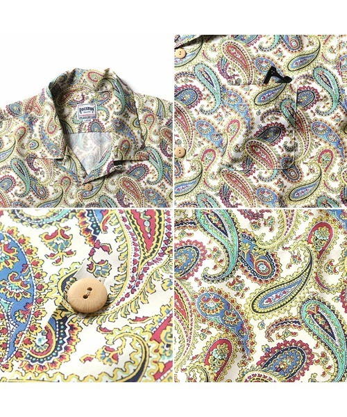 HOUSTON（ヒューストン）の「HOUSTON ヒューストン PAISLEY RAYON ALOHA SHIRT ペイズリー柄 レーヨン アロハシャツ / 開襟シャツ【日本製】（シャツ/ブラウス・メンズ・オリーブ/ブラック/ホワイト・M/L/XL）」の5枚目の写真