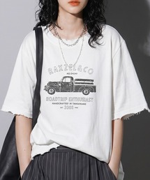OWNth（オンス）の「ヴィンテージプリント ダメージ加工 綿100 Tシャツ（Tシャツ/カットソー）」