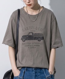 ヴィンテージプリント ダメージ加工 綿100 Tシャツ