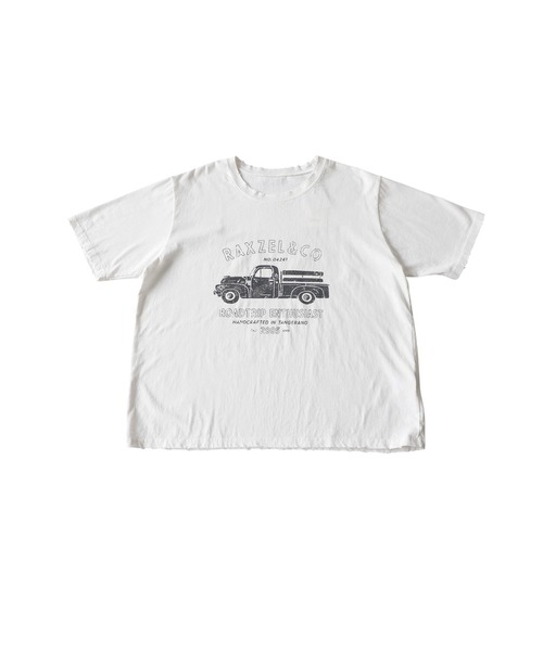 antiqua(アンティカ)の「ヴィンテージプリント ダメージ加工 綿100 Tシャツ(Tシャツ/カットソー・レディース・ホワイト/チャコールグレー・ONESIZE)」の18枚目の写真