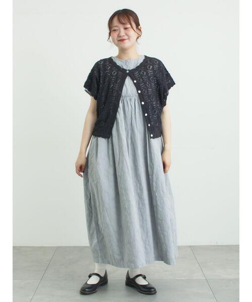 TSUHARU by Samansa Mos2（ツハルバイサマンサモスモス）の「【tukuroi】コットンジャカードワンピース《WEB限定》（ワンピース・レディース・ブルー/ブラック/アイボリー・F）」の18枚目の写真