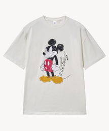 ヴィンテージウォッシングファイター_ミッキー_ Tシャツ (ホワイト)