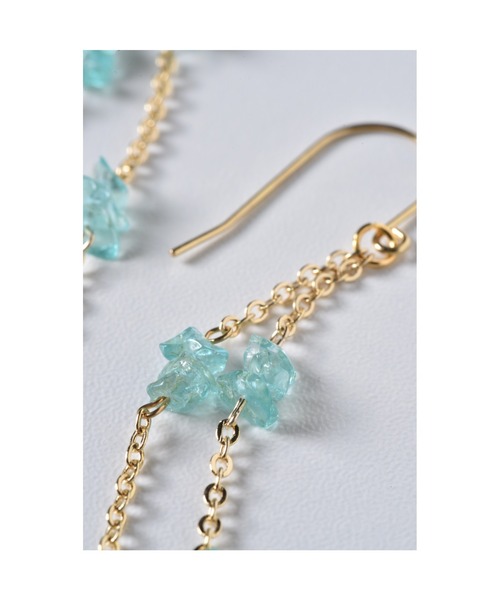 tone（トーン）の「【Astyle】アパタイト×チェーンステンレスピアス(MA)（ピアス（両耳用）・レディース・ゴールド・FREE）」の4枚目の写真