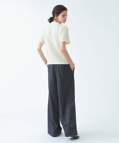 Ray BEAMS（レイビームス）の「ピンストライプ ワイド イージー パンツ（その他パンツ・レディース・ネイビー/シルバー・0/1）」の5枚目の写真