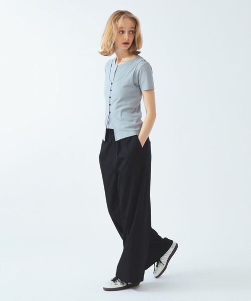 Ray BEAMS（レイビームス）の「ピンストライプ ワイド イージー パンツ（その他パンツ・レディース・ネイビー/シルバー・0/1）」の8枚目の写真