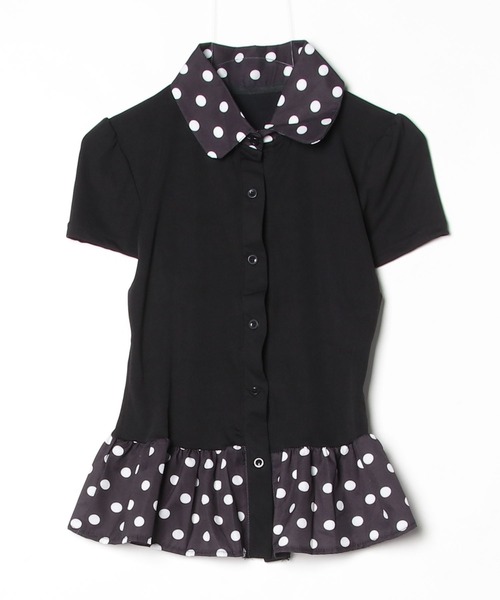 CeLess（セレス）の「Dot Polo Cardigan / ドットポロカーディガン（シャツ/ブラウス・レディース・ブラック・FREE）」の8枚目の写真