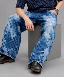 KAMINARI_TOKIO（カミナリトキオ）の「ブロックチエックワイドパンツ（デニムパンツ）」
