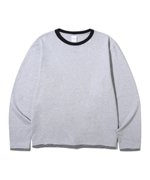 ストライプリンガーロングスリーブTシャツ(メランジ)