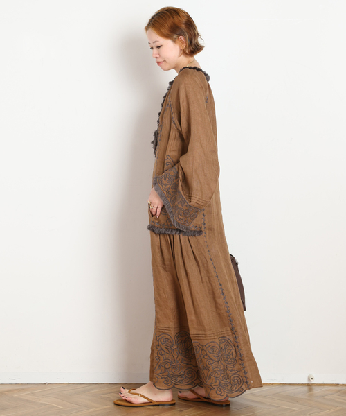 AP STUDIO（エーピーストゥディオ）の「【ANNABO/アンナボ】Versailles Echo Maxi Dress（ワンピース・レディース・ブラウン・FREE）」の7枚目の写真