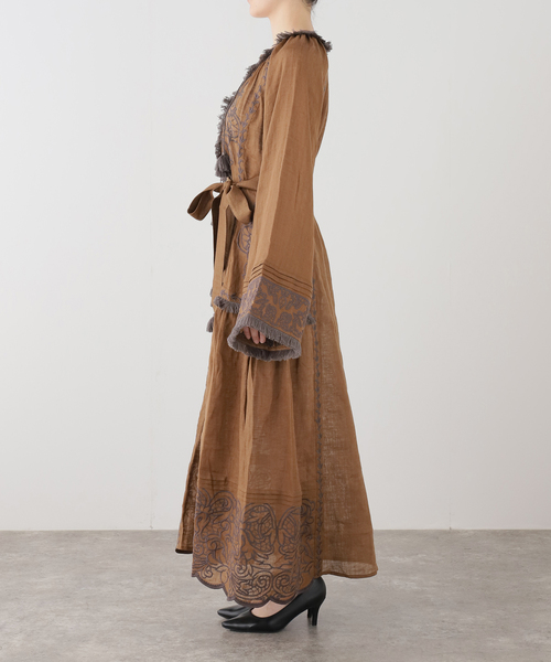 AP STUDIO（エーピーストゥディオ）の「【ANNABO/アンナボ】Versailles Echo Maxi Dress（ワンピース・レディース・ブラウン・FREE）」の10枚目の写真