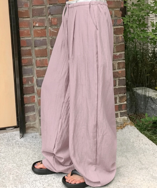VIVID LADY（ビビッドレディー）の「ダブルウエスト フリルワイドパンツ（その他パンツ・レディース・ブラック/ピンク/ネイビー/クリーム・FREE）」の17枚目の写真