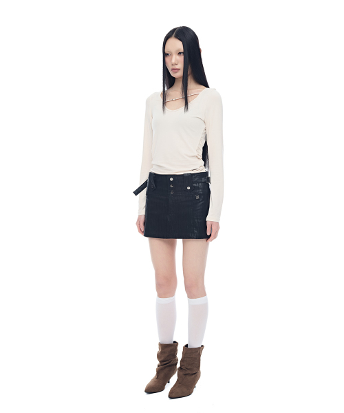 HALF DEVIL US(ハーフデビルアス)の「レザーストラップミニスカート_メタリックシルバー(スカート・レディース・その他・SMALL/MEDIUM)」の10枚目の写真