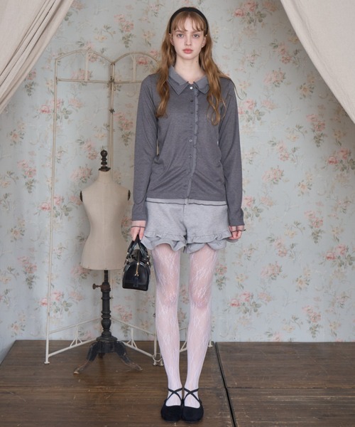 Birthday room(バースデイルーム)の「チュールレイヤードトップス/Tulle-layered top(シャツ/ブラウス・レディース・チャコールグレー/ピンク/アイボリー・FREE)」の22枚目の写真