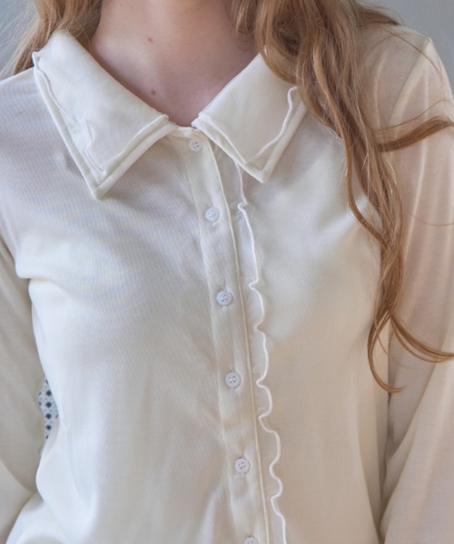 Birthday room(バースデイルーム)の「チュールレイヤードトップス/Tulle-layered top(シャツ/ブラウス・レディース・チャコールグレー/ピンク/アイボリー・FREE)」の7枚目の写真