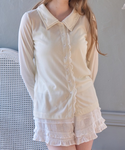 Birthday room(バースデイルーム)の「チュールレイヤードトップス/Tulle-layered top(シャツ/ブラウス・レディース・チャコールグレー/ピンク/アイボリー・FREE)」の11枚目の写真