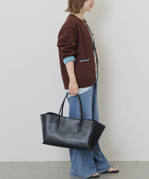 JOURNAL STANDARD relume(ジャーナルスタンダード レリューム)の「《一部WEB限定追加4 / 新色》ダブルニットコントラストカーディガン(カーディガン/ボレロ・レディース・ブラウン/ネイビー/グレー・FREE)」の14枚目の写真