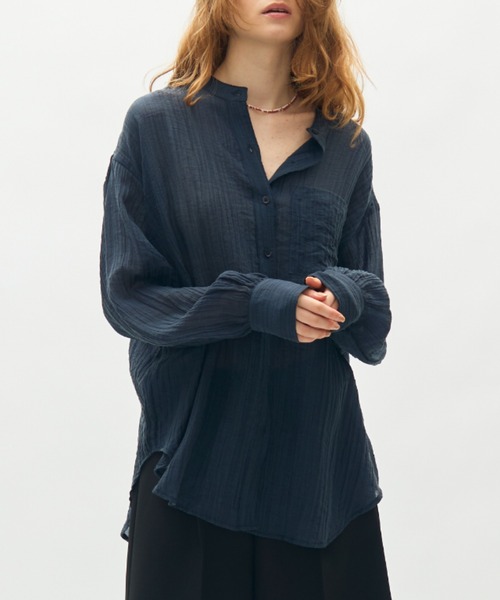 full/fill.(フルフィル)の「washer sheer over shirt / ワッシャーシアーオーバーシャツ(シャツ/ブラウス・レディース・チャコールグレー/ベージュ/ブラウン・FREE)」の1枚目の写真