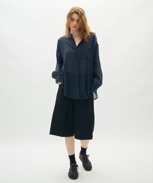 full/fill.(フルフィル)の「washer sheer over shirt / ワッシャーシアーオーバーシャツ(シャツ/ブラウス・レディース・チャコールグレー/ベージュ/ブラウン・FREE)」の11枚目の写真