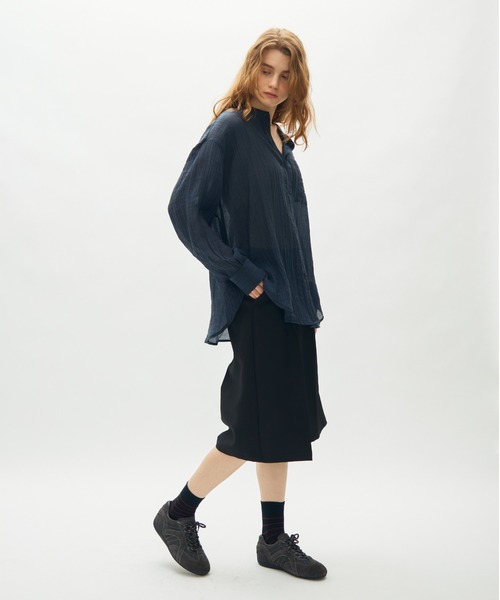 full/fill.(フルフィル)の「washer sheer over shirt / ワッシャーシアーオーバーシャツ(シャツ/ブラウス・レディース・チャコールグレー/ベージュ/ブラウン・FREE)」の12枚目の写真