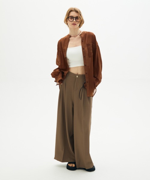 full/fill.(フルフィル)の「washer sheer over shirt / ワッシャーシアーオーバーシャツ(シャツ/ブラウス・レディース・チャコールグレー/ベージュ/ブラウン・FREE)」の20枚目の写真