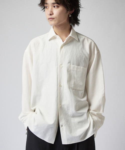 Lui's(ルイス)の「トリアセテートドライ シャツ(シャツ/ブラウス・メンズ・ホワイト/ブラック・M/S)」の2枚目の写真