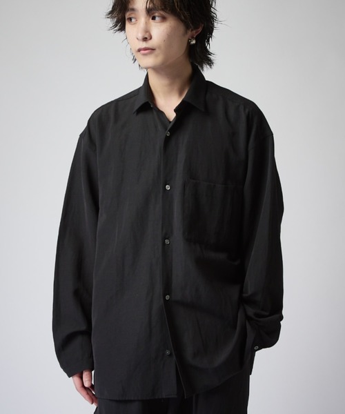 Lui's(ルイス)の「トリアセテートドライ シャツ(シャツ/ブラウス・メンズ・ホワイト/ブラック・M/S)」の1枚目の写真