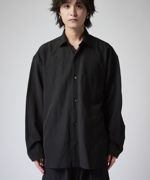 Lui's(ルイス)の「トリアセテートドライ シャツ(シャツ/ブラウス・メンズ・ホワイト/ブラック・M/S)」の3枚目の写真