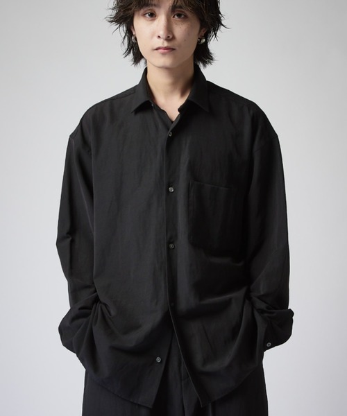 Lui's(ルイス)の「トリアセテートドライ シャツ(シャツ/ブラウス・メンズ・ホワイト/ブラック・M/S)」の4枚目の写真