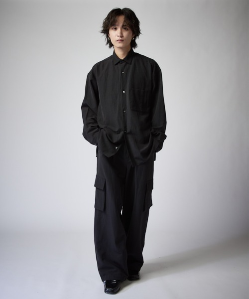 Lui's(ルイス)の「トリアセテートドライ シャツ(シャツ/ブラウス・メンズ・ホワイト/ブラック・M/S)」の9枚目の写真