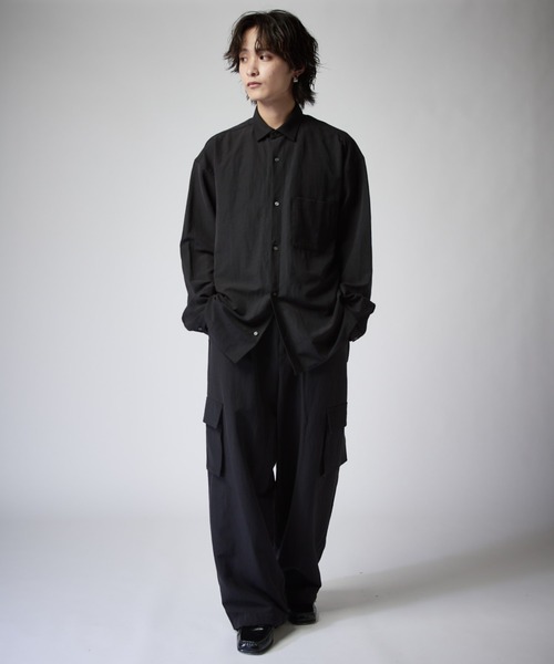 Lui's(ルイス)の「トリアセテートドライ シャツ(シャツ/ブラウス・メンズ・ホワイト/ブラック・M/S)」の11枚目の写真