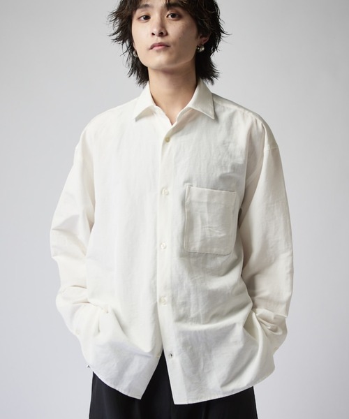 Lui's(ルイス)の「トリアセテートドライ シャツ(シャツ/ブラウス・メンズ・ホワイト/ブラック・M/S)」の12枚目の写真