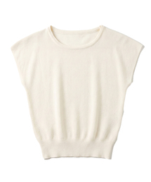 Arlo Ribbed Round Cap Top Black