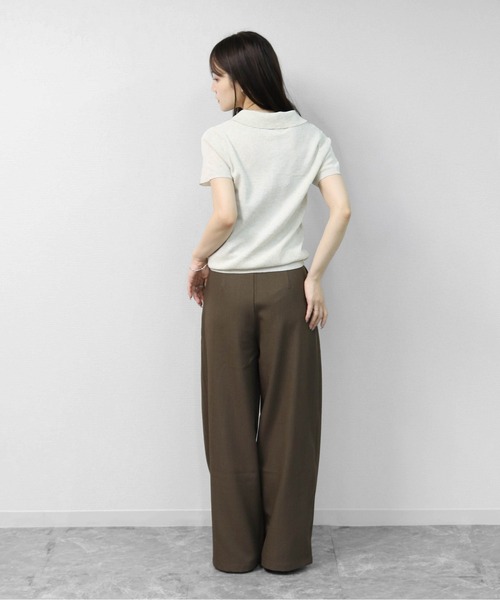 THE CELL.(ザセルドット)の「リネンブレンド ドライタッチ ポロニット LINEN BLEND DRY TOUCH POLO KNIT(ポロシャツ・レディース・ブルー/ブラック/アイボリー・FREE)」の22枚目の写真