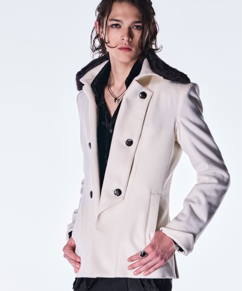 kiryuyrik（キリュウキリュウ）の「kiryuyrik/キリュウキリュウ/Fur Napoleon Jacket（テーラードジャケット・メンズ・ホワイト/ブラック・SMALL/MEDIUM/LARGE）」の9枚目の写真
