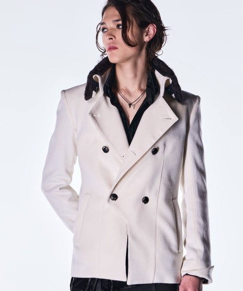 kiryuyrik（キリュウキリュウ）の「kiryuyrik/キリュウキリュウ/Fur Napoleon Jacket（テーラードジャケット・メンズ・ホワイト/ブラック・SMALL/MEDIUM/LARGE）」の4枚目の写真