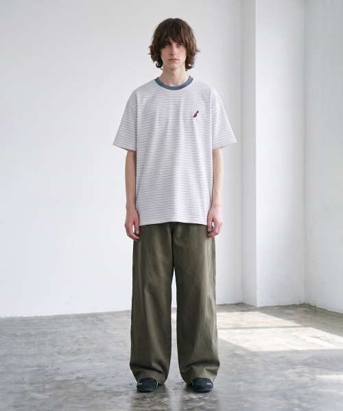 rehacer(レアセル)の「rehacer : Wave Multi Border CS(Tシャツ/カットソー・メンズ・チャコールグレー/ホワイト・LARGE/MEDIUM/X-LARGE)」の3枚目の写真