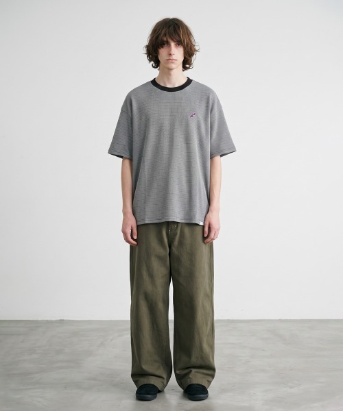 rehacer(レアセル)の「rehacer : Wave Multi Border CS(Tシャツ/カットソー・メンズ・チャコールグレー/ホワイト・LARGE/MEDIUM/X-LARGE)」の5枚目の写真