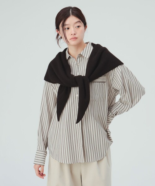 BEAMS HEART(ビームスハート)の「ポケット パイピング シャツ(シャツ/ブラウス・レディース・サックスブルー/ベージュ/オフホワイト・FREE)」の3枚目の写真