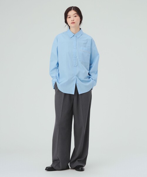 BEAMS HEART(ビームスハート)の「ポケット パイピング シャツ(シャツ/ブラウス・レディース・サックスブルー/ベージュ/オフホワイト・FREE)」の14枚目の写真