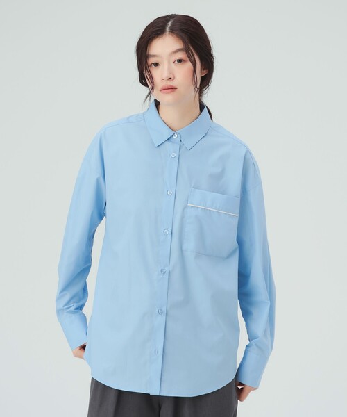 BEAMS HEART(ビームスハート)の「ポケット パイピング シャツ(シャツ/ブラウス・レディース・サックスブルー/ベージュ/オフホワイト・FREE)」の11枚目の写真