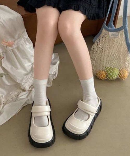 gossip!ロサンゼルス(ゴシップロサンゼルス)の「【Y2Kガーリー】 レトロ厚底クロッグサンダル(サンダル・レディース・ブラック・XL/L/M)」の1枚目の写真