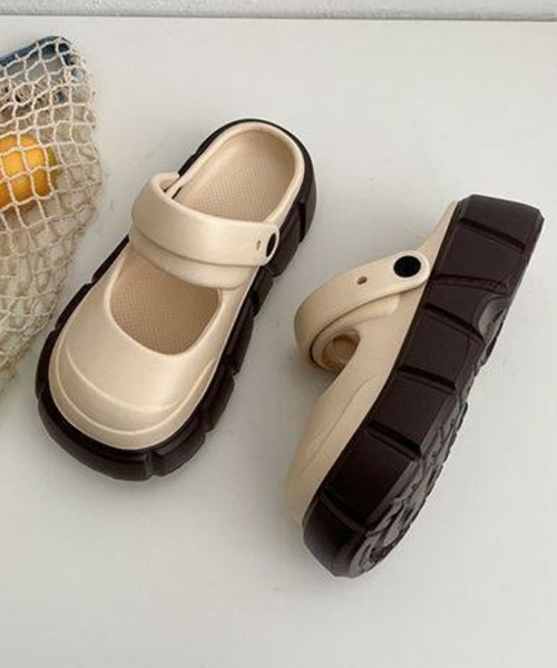 gossip!ロサンゼルス(ゴシップロサンゼルス)の「【Y2Kガーリー】 レトロ厚底クロッグサンダル(サンダル・レディース・ブラック・XL/L/M)」の22枚目の写真
