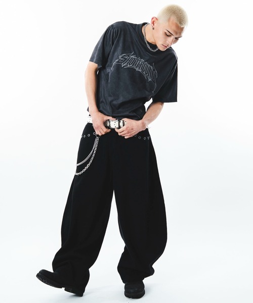SHORT ROUND(ショートラウンド)の「SHORT ROUND/【26年春夏新作】フェイクスウェードグラフィックT(Tシャツ/カットソー・メンズ・ピンク/スミクロ・LARGE/MEDIUM)」の6枚目の写真