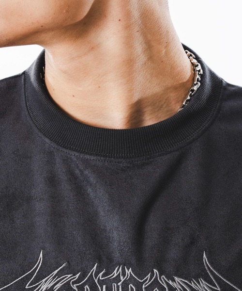 SHORT ROUND(ショートラウンド)の「SHORT ROUND/【26年春夏新作】フェイクスウェードグラフィックT(Tシャツ/カットソー・メンズ・ピンク/スミクロ・LARGE/MEDIUM)」の8枚目の写真