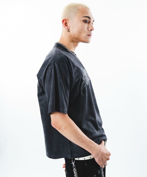 SHORT ROUND(ショートラウンド)の「SHORT ROUND/【26年春夏新作】フェイクスウェードグラフィックT(Tシャツ/カットソー・メンズ・ピンク/スミクロ・LARGE/MEDIUM)」の13枚目の写真
