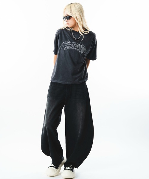 SHORT ROUND(ショートラウンド)の「SHORT ROUND/【26年春夏新作】フェイクスウェードグラフィックT(Tシャツ/カットソー・メンズ・ピンク/スミクロ・LARGE/MEDIUM)」の17枚目の写真