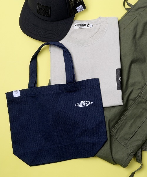 CAMPFREE（キャンプフリー）の「[キャンプフリー] CAMPFREE ワンポイント 刺しゅう トートバッグ  [綿 キャンバス 帆布 コットン]（トートバッグ・レディース・ブラック/ナチュラル/ライトグレー/ネイビー系1/ネイビー/ベージュ系その他/ライトグレー系1/ブラック×ブルー・W/M/L/S）」の22枚目の写真