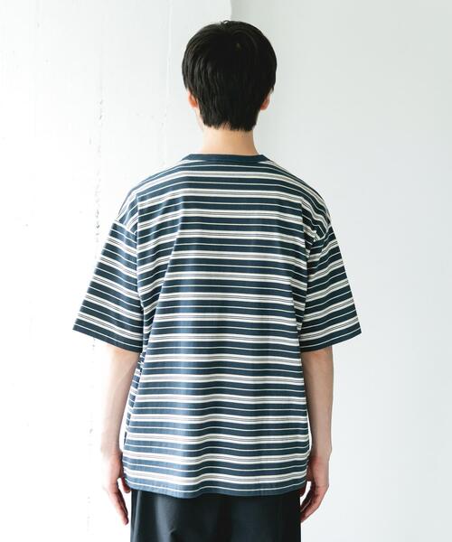 Champion(チャンピオン)の「『別注』CHAMPION×DOORS BORDER T-SHIRTS(Tシャツ/カットソー・メンズ・ライトブラウン/ベージュ系その他/ブルー系その他・LARGE/MEDIUM)」の21枚目の写真