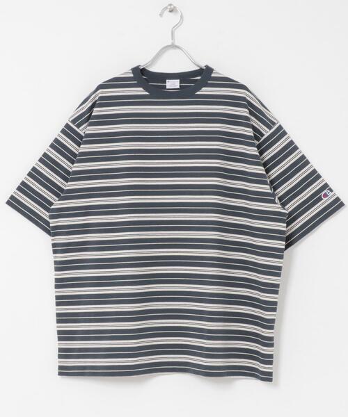 Champion(チャンピオン)の「『別注』CHAMPION×DOORS BORDER T-SHIRTS(Tシャツ/カットソー・メンズ・ライトブラウン/ベージュ系その他/ブルー系その他・LARGE/MEDIUM)」の22枚目の写真